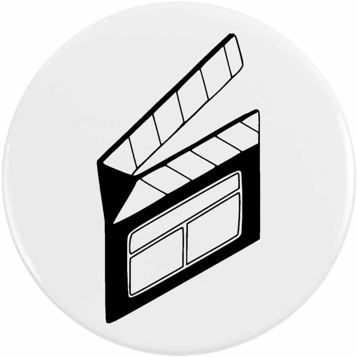 'Classic Film Clapboard' Button / Lapel Badges - Pin Back Badges for Clothes, Bags, Accessories and Gifts (BB058922)