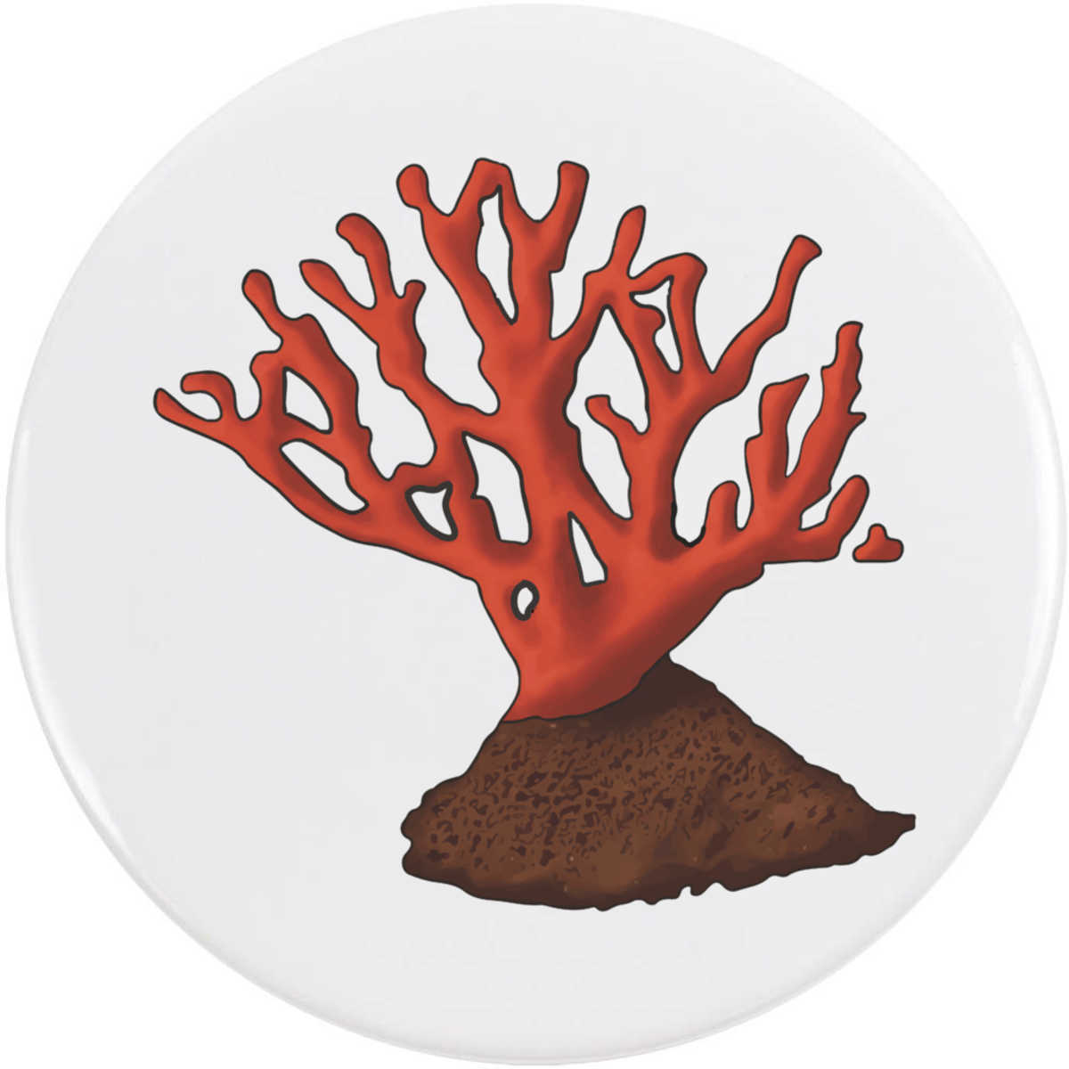 'Red Coral' Button / Lapel Badges - Pin Back Badges for Clothes, Bags, Accessories and Gifts (BB059011)