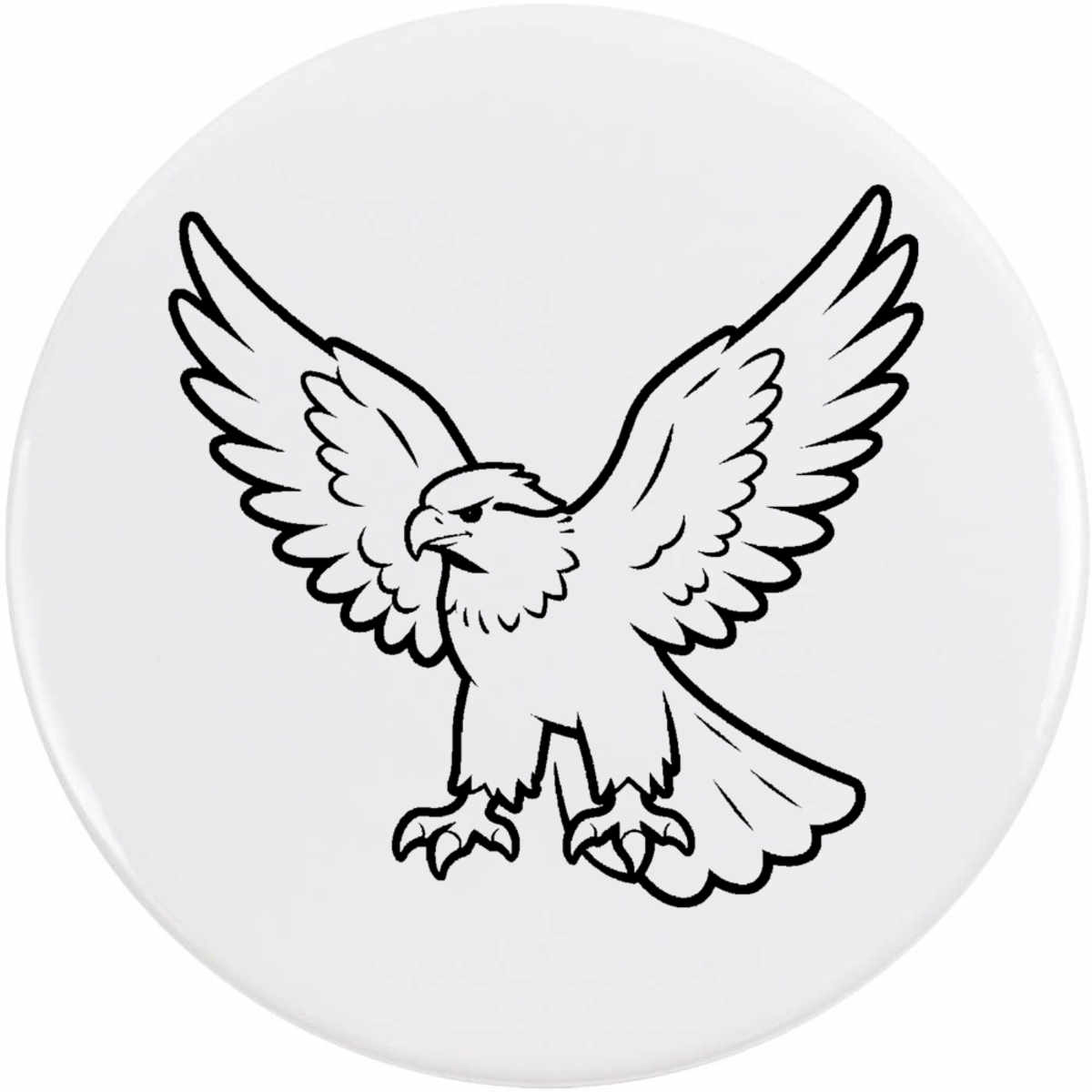 'Flying Eagle' Button Badge - 77mm - Pin Back / Lapel Badge for Clothes, Bags, Accessories and Gifts (BB00159866)