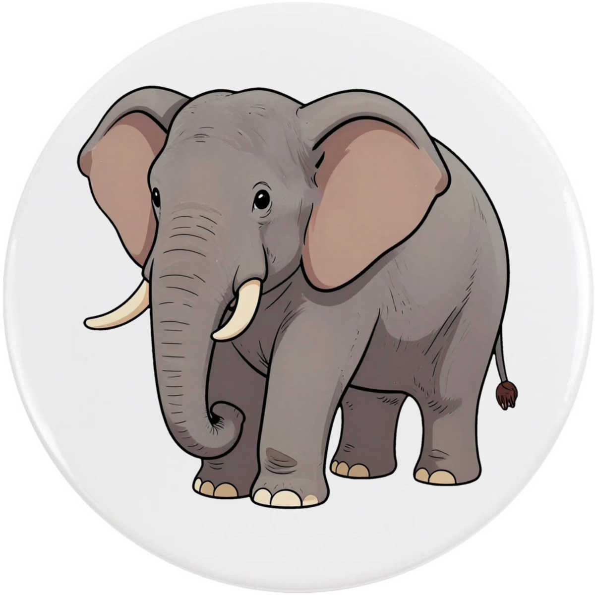 'Grey Elephant' Button / Lapel Badges - Pin Back Badges for Clothes, Bags, Accessories and Gifts (BB059878)