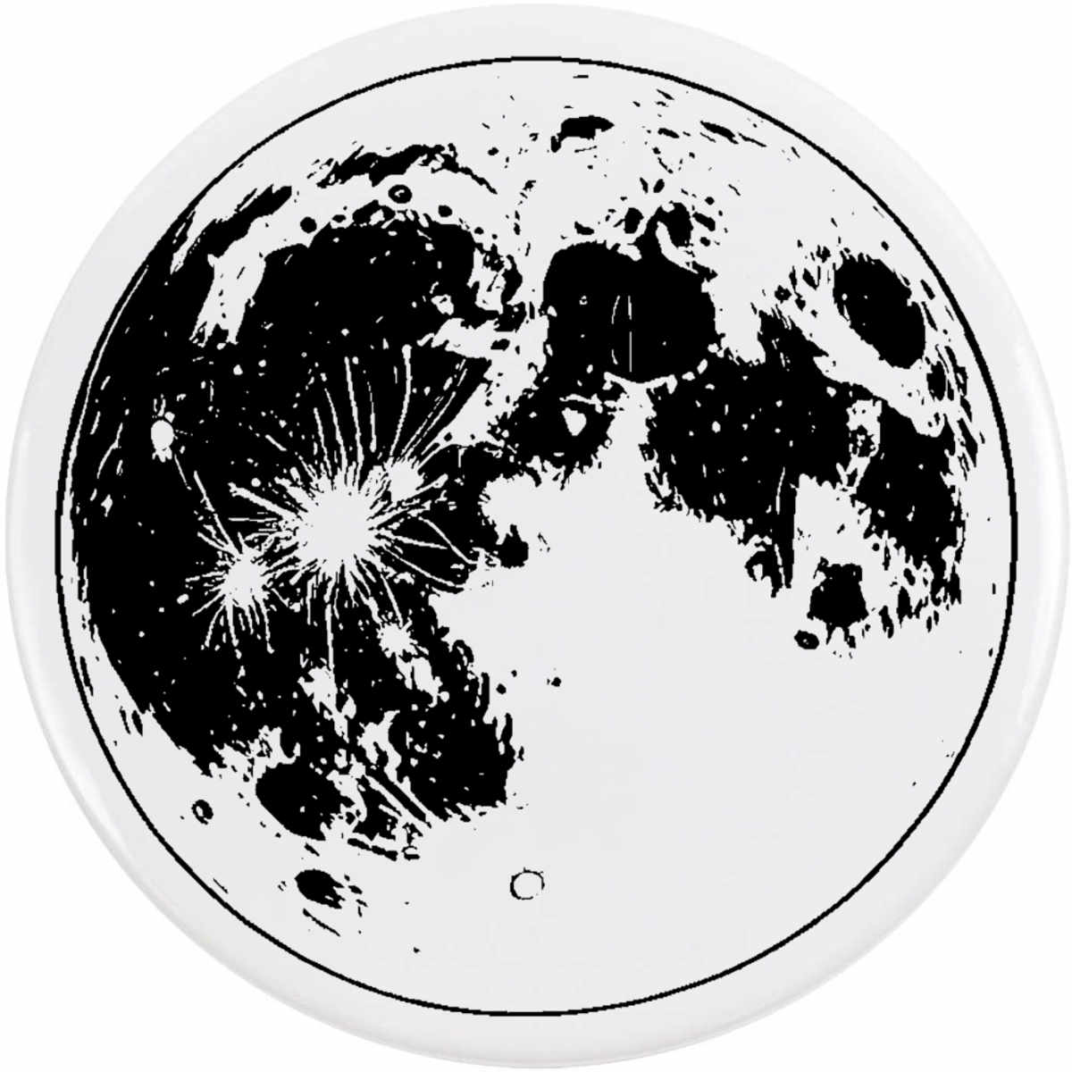 'Full Moon' Button Badge - 77mm - Pin Back / Lapel Badge for Clothes, Bags, Accessories and Gifts (BB00160049)