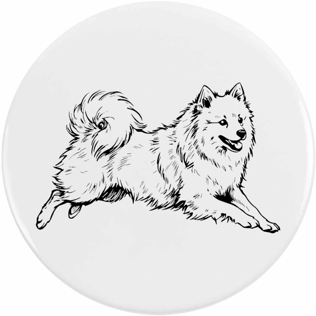 'Beautiful Spitz Dog' Button Badge - 77mm - Pin Back / Lapel Badge for Clothes, Bags, Accessories and Gifts (BB00160181)