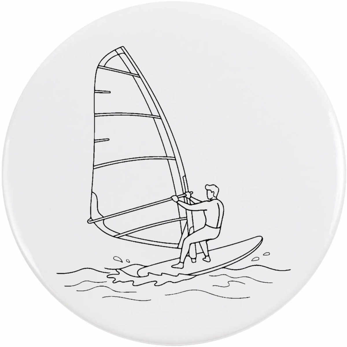 'Windsurfer Activity' Button / Lapel Badges - Pin Back Badges for Clothes, Bags, Accessories and Gifts (BB060017)