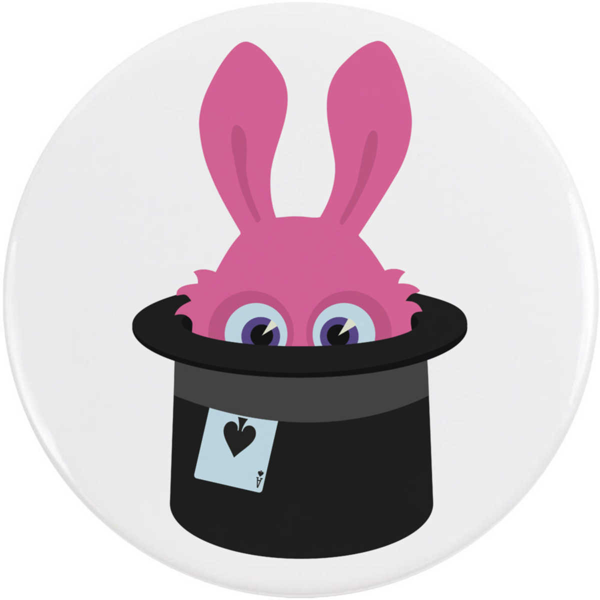 'Rabbit In Magician Hat' Button / Lapel Badges - Pin Back Badges for Clothes, Bags, Accessories and Gifts (BB060269)