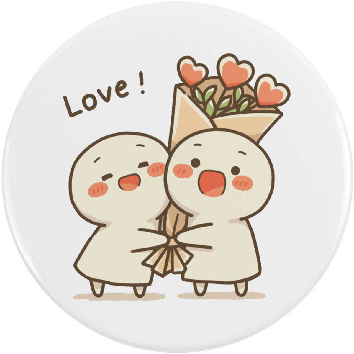 'Couple With Heart Flowers' Button / Lapel Badges - Pin Back Badges for Clothes, Bags, Accessories and Gifts (BB060354)