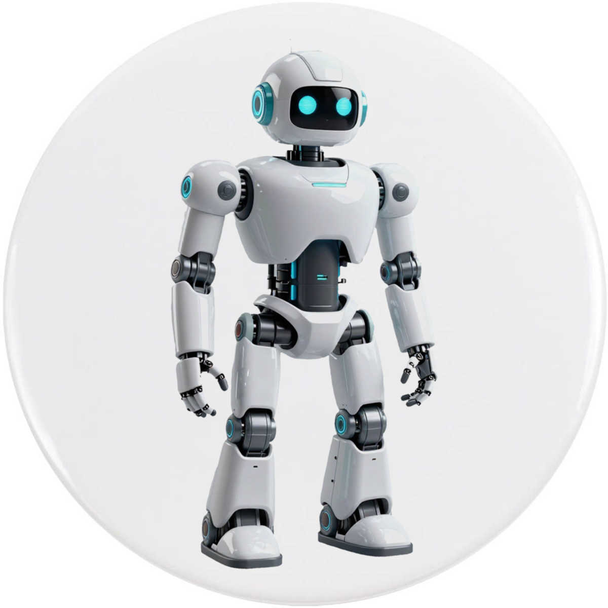 'Futuristic Robot' Button Badge - 77mm - Pin Back / Lapel Badge for Clothes, Bags, Accessories and Gifts (BB00161003)