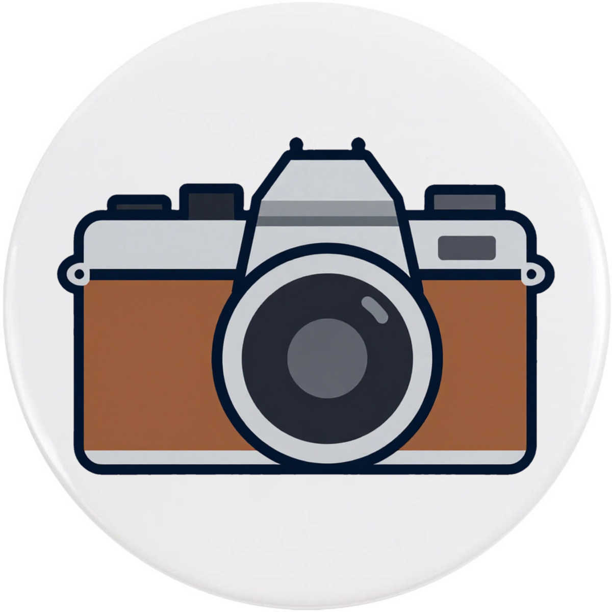 'Classic SLR Camera' Button Badge - 77mm - Pin Back / Lapel Badge for Clothes, Bags, Accessories and Gifts (BB00161045)