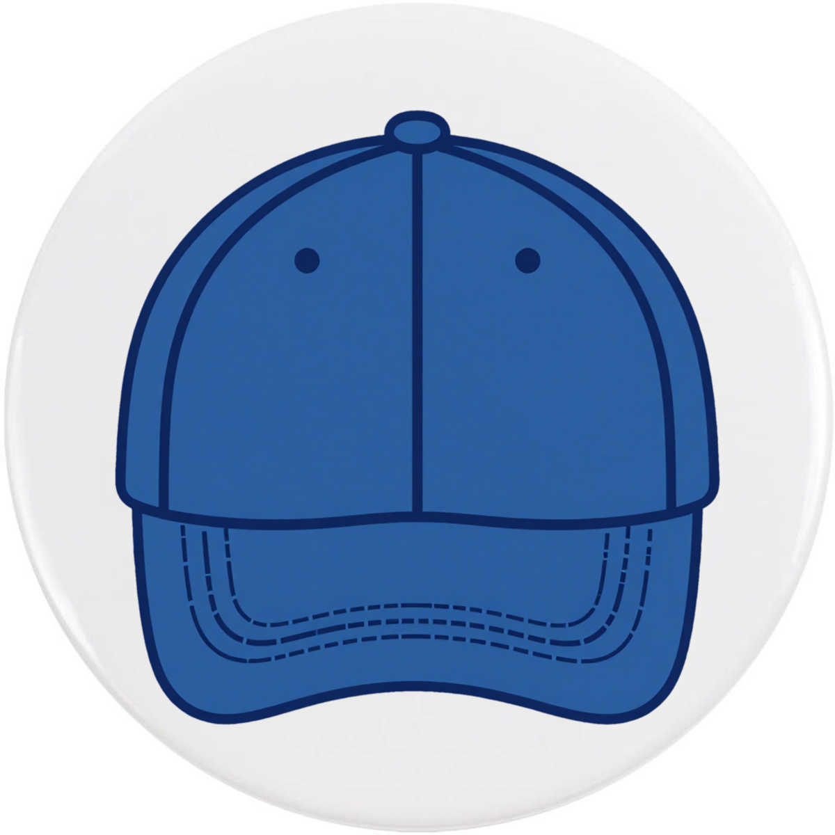 'Blue Baseball Cap' Button / Lapel Badges - Pin Back Badges for Clothes, Bags, Accessories and Gifts (BB060448)