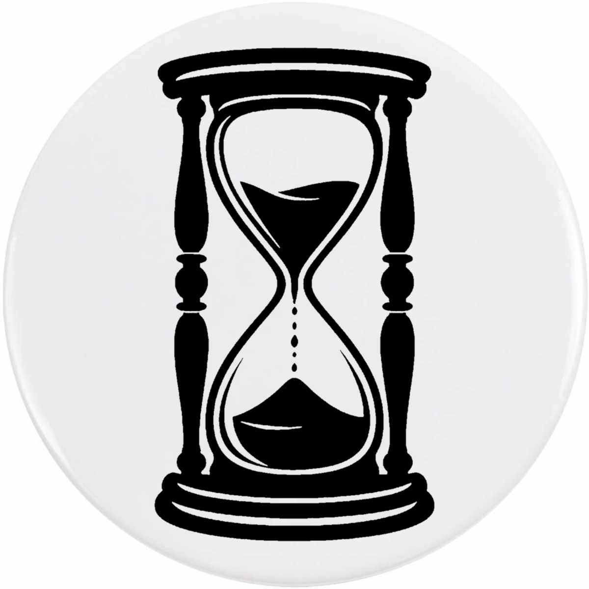 77mm 'Hourglass' Large Button Pin Badge (BB00161183)