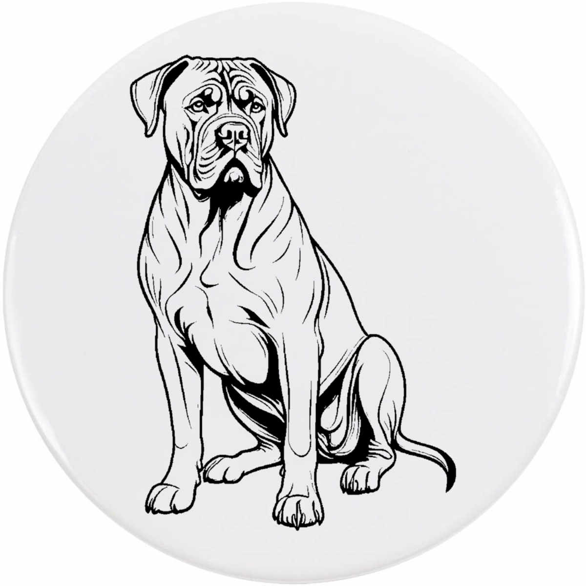 'Cane Corso Dog' Button Badge - 77mm - Pin Back / Lapel Badge for Clothes, Bags, Accessories and Gifts (BB00161330)