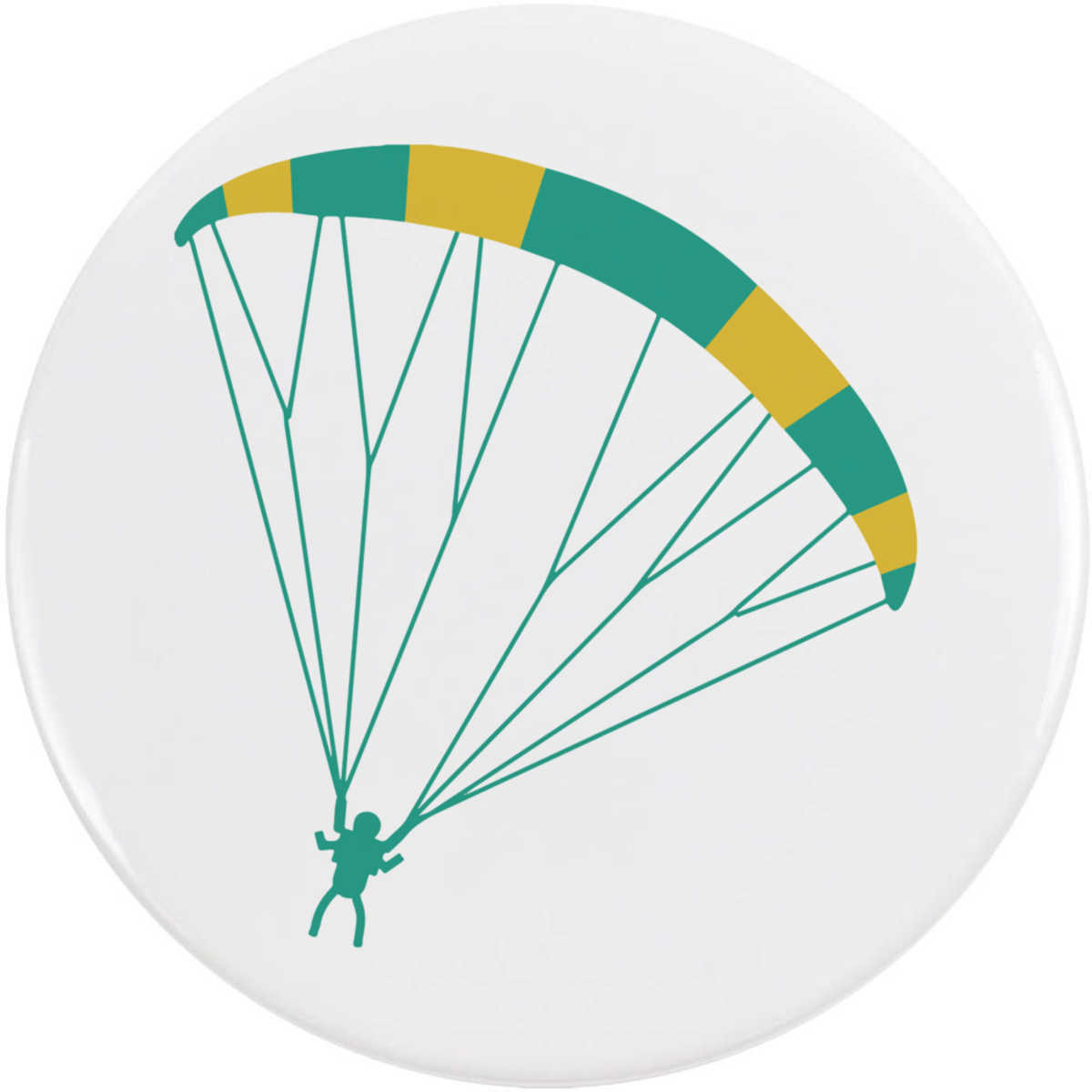 'Skydiver With Parachute' Button / Lapel Badges - Pin Back Badges for Clothes, Bags, Accessories and Gifts (BB060768)
