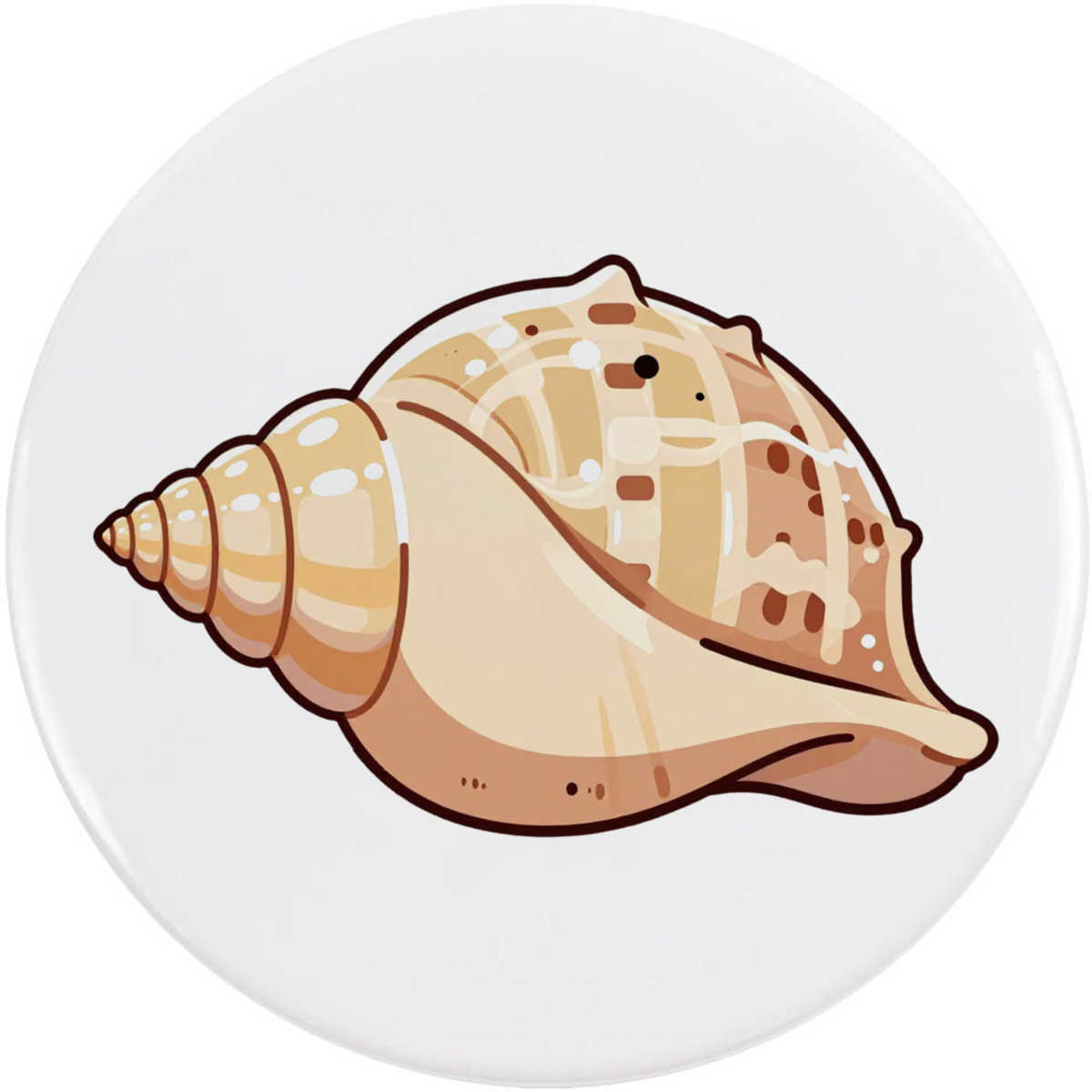 'Conch Shell' Button / Lapel Badges - Pin Back Badges for Clothes, Bags, Accessories and Gifts (BB060904)