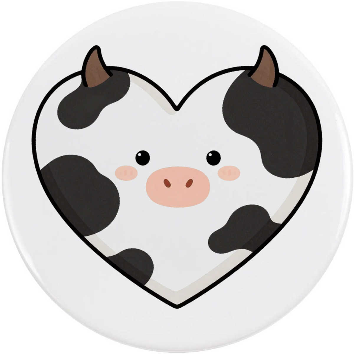 'Cow Print Heart' Button / Lapel Badges - Pin Back Badges for Clothes, Bags, Accessories and Gifts (BB060956)