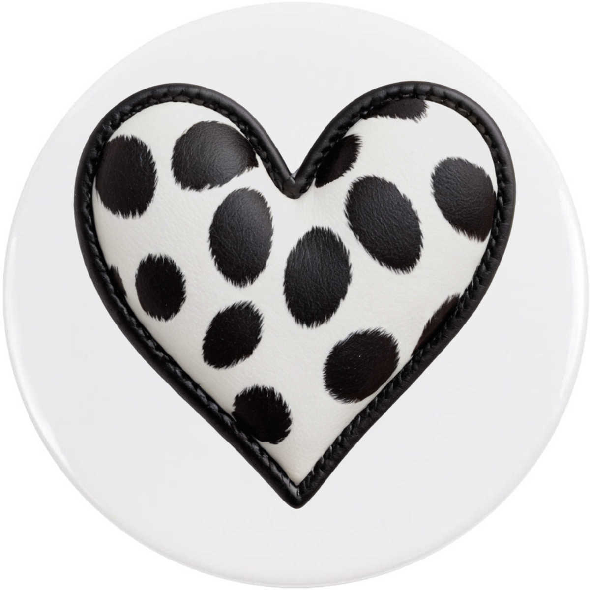 'Cow Print Heart' Button Badge - 77mm - Pin Back / Lapel Badge for Clothes, Bags, Accessories and Gifts (BB00162346)