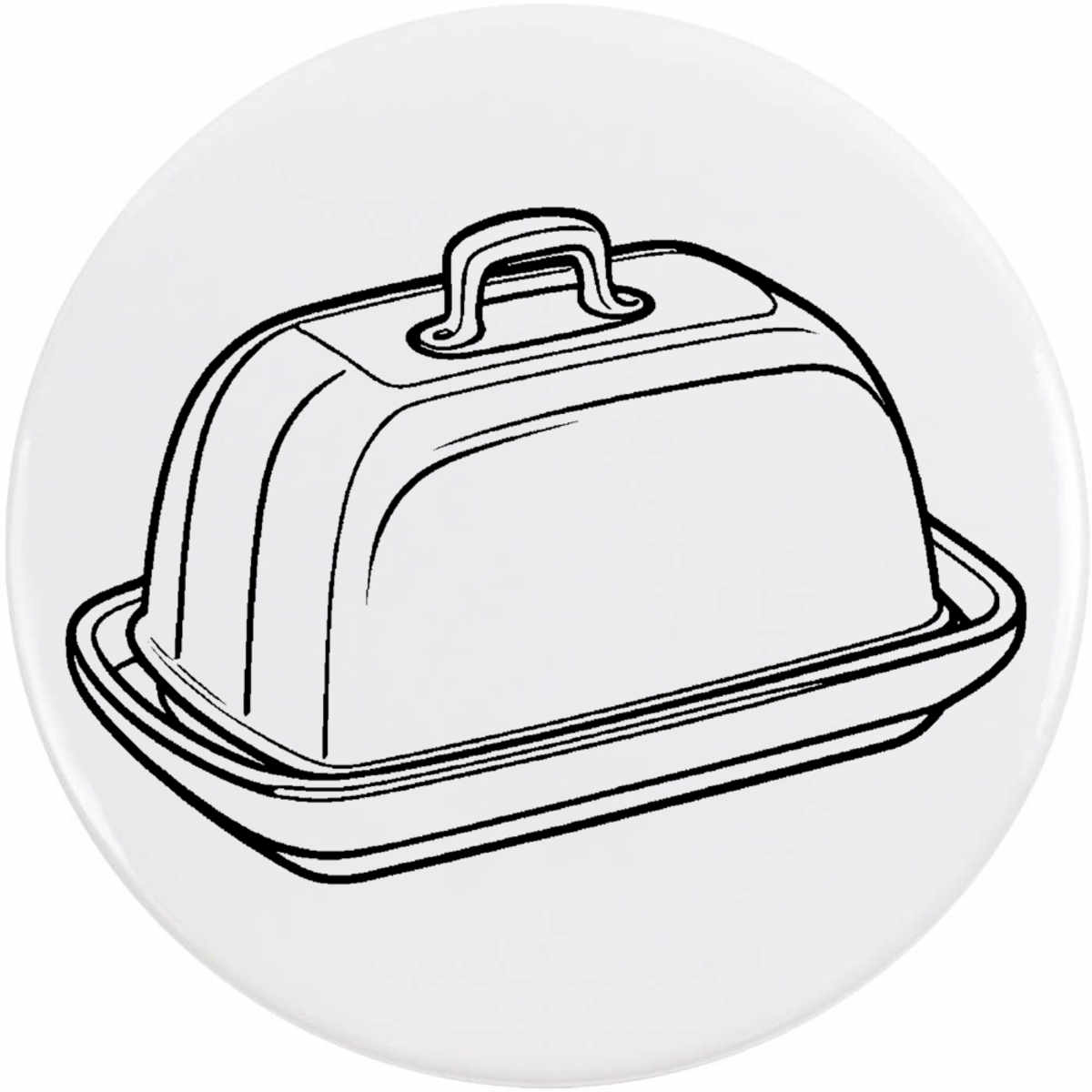 'Butter Dish' Button Badge - 77mm - Pin Back / Lapel Badge for Clothes, Bags, Accessories and Gifts (BB00163163)