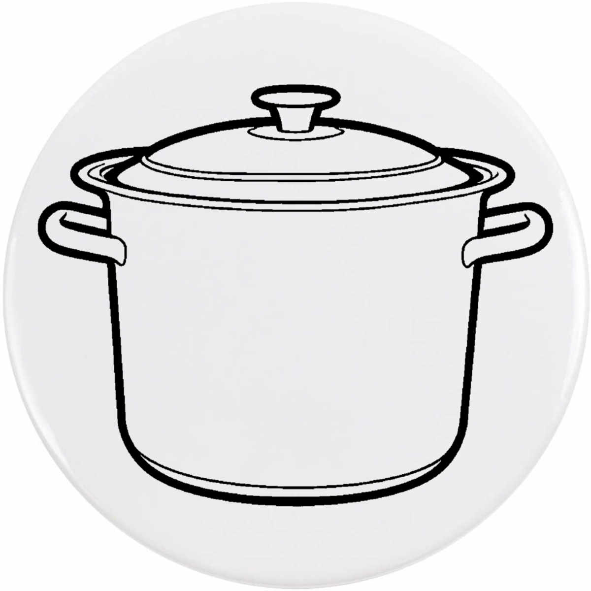 'Stock Pot' Button Badge - 77mm - Pin Back / Lapel Badge for Clothes, Bags, Accessories and Gifts (BB00163270)