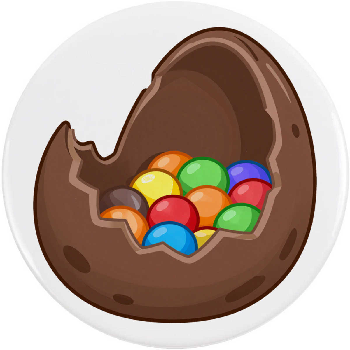 'Chocolate Egg & Sweets' Button Badge - 77mm - Pin Back / Lapel Badge for Clothes, Bags, Accessories and Gifts (BB00163373)