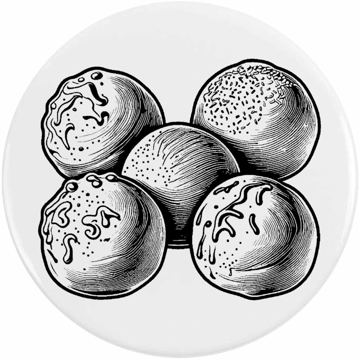 'Chocolate Truffles' Button / Lapel Badges - Pin Back Badges for Clothes, Bags, Accessories and Gifts (BB061661)