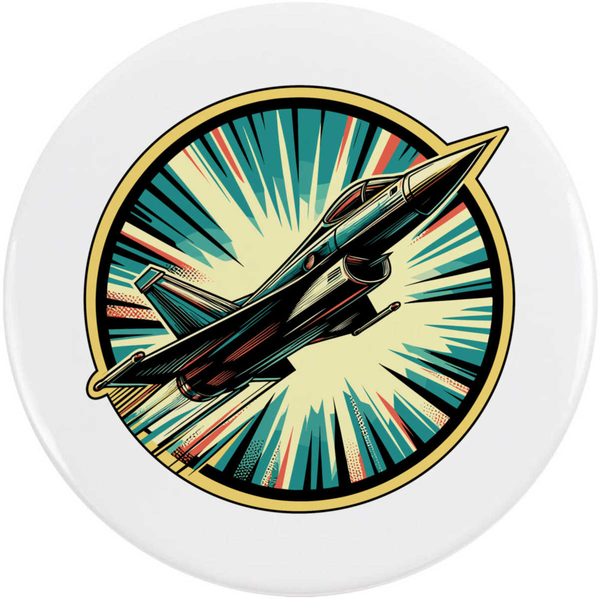 'Jet Fighter Aircraft' Button Badge - 77mm - Pin Back / Lapel Badge for Clothes, Bags, Accessories and Gifts (BB00163844)