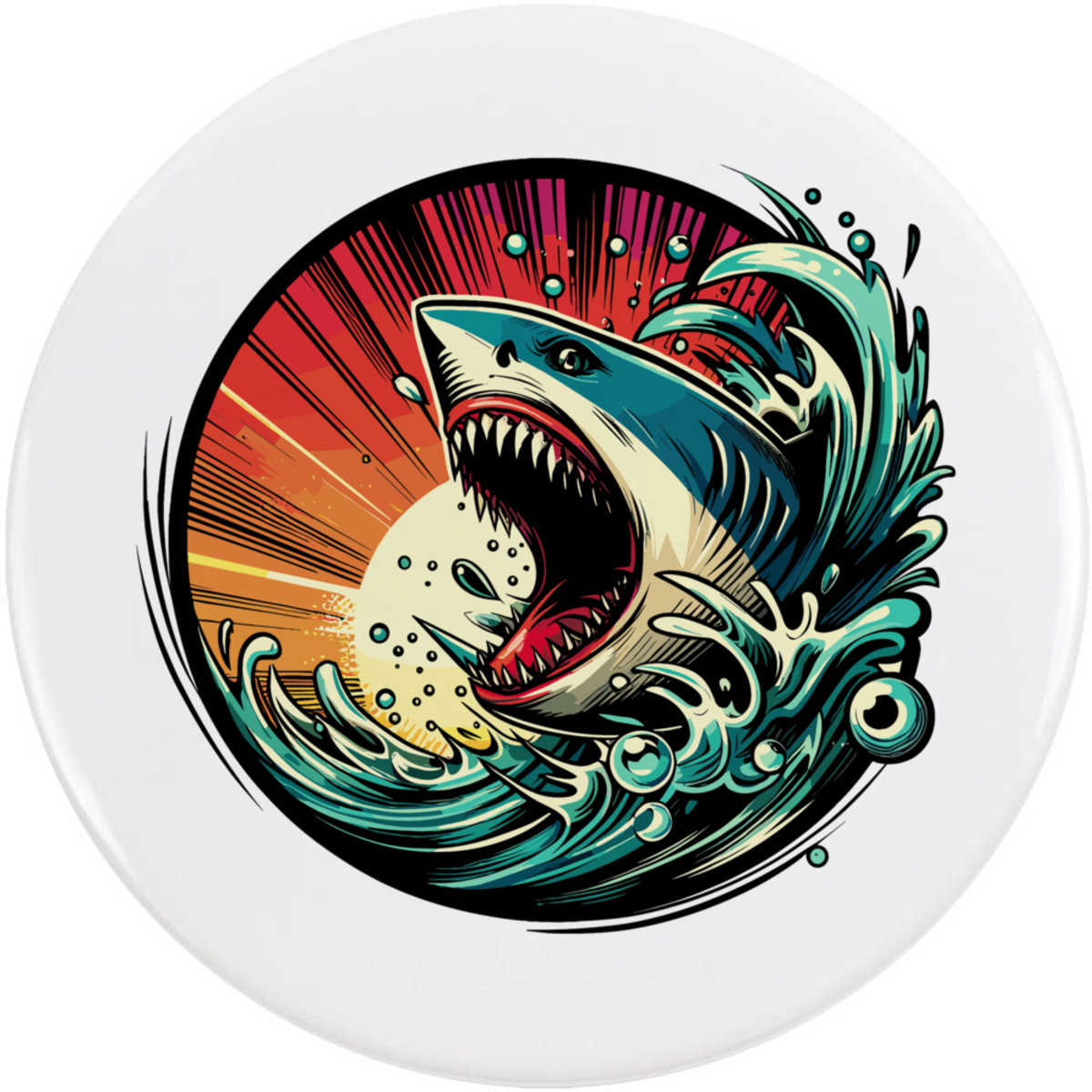 'Shark Attack' Button / Lapel Badges - Pin Back Badges for Clothes, Bags, Accessories and Gifts (BB061703)
