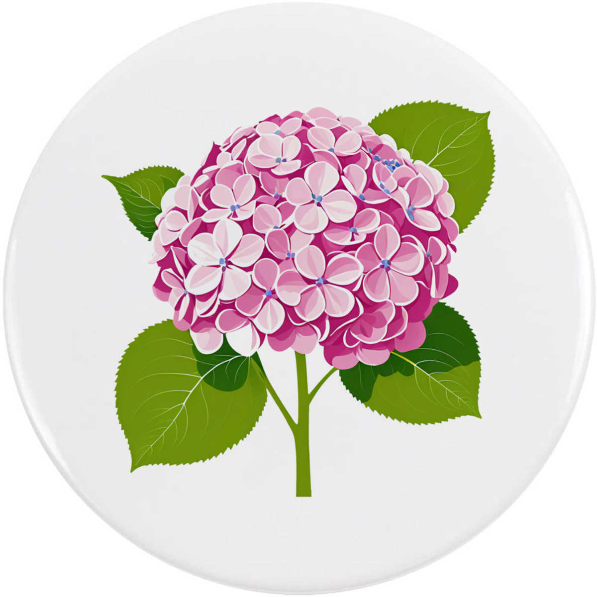 'Pink Hydrangea' Button / Lapel Badges - Pin Back Badges for Clothes, Bags, Accessories and Gifts (BB061786)