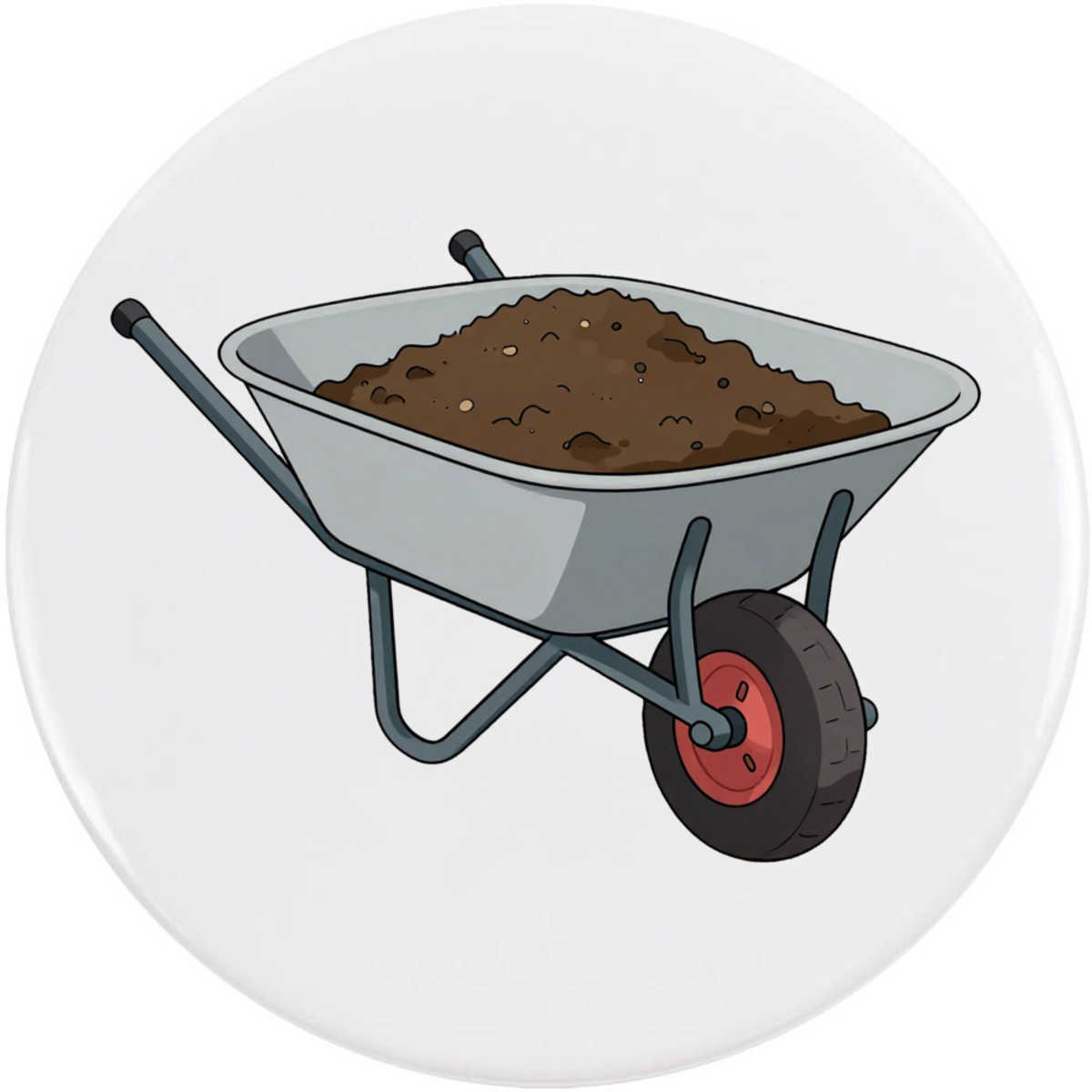 77mm 'Wheelbarrow' Large Button Pin Badge (BB00164465)