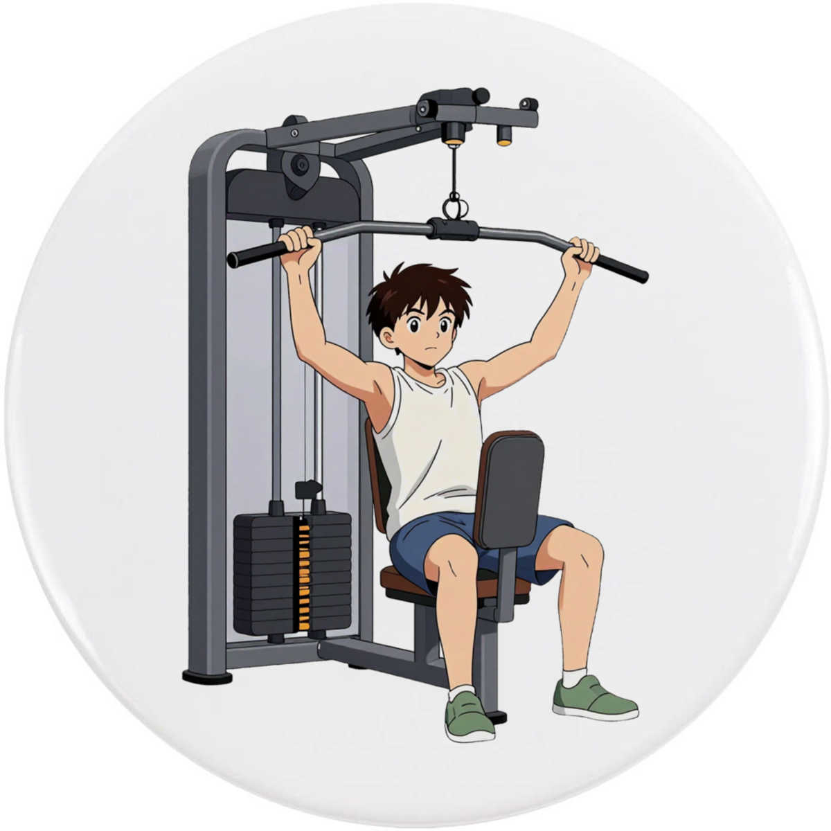 'Lat Pulldown Machine' Button Pin Badges (BB061930)