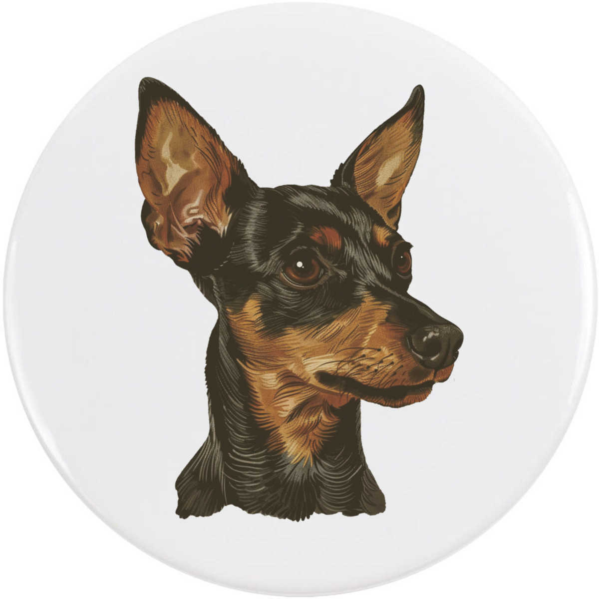 'Miniature Pinscher' Button Badge - 77mm - Pin Back / Lapel Badge for Clothes, Bags, Accessories and Gifts (BB00164783)