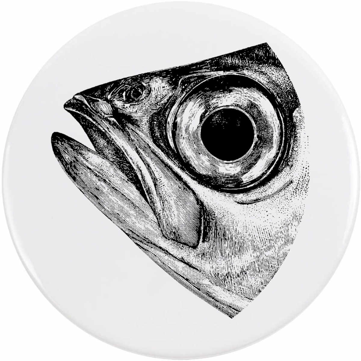 'Fish Head' Button / Lapel Badges - Pin Back Badges for Clothes, Bags, Accessories and Gifts (BB062008)