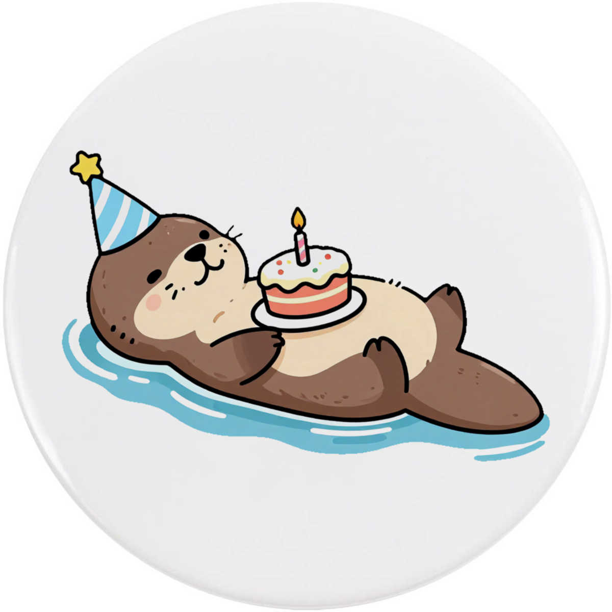 'Birthday Otter' Button / Lapel Badges - Pin Back Badges for Clothes, Bags, Accessories and Gifts (BB062097)