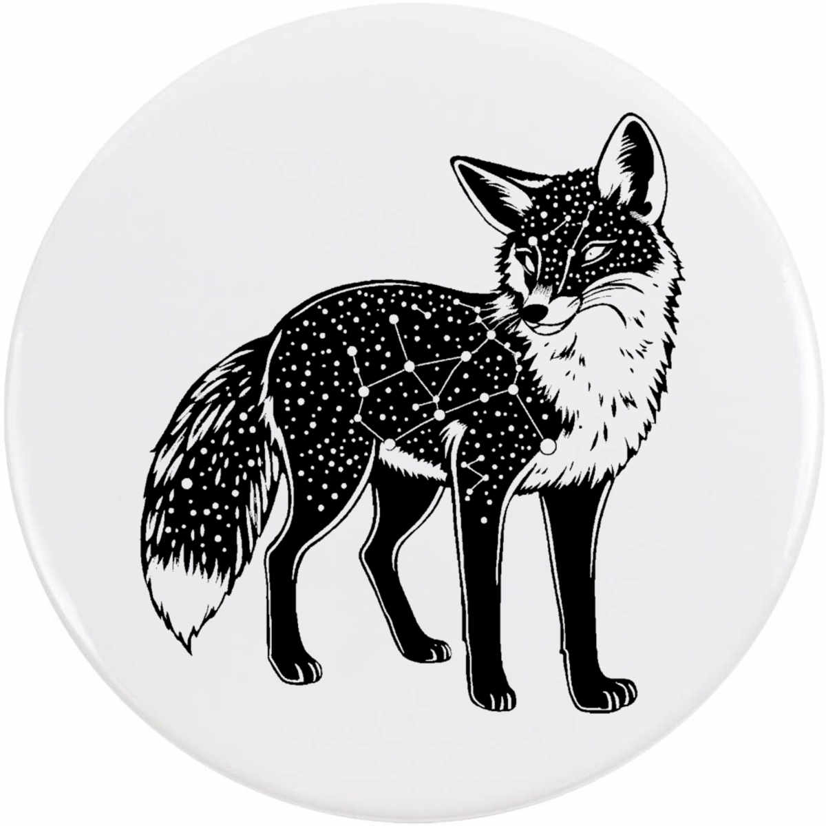 'Constellation Fox' Button / Lapel Badges - Pin Back Badges for Clothes, Bags, Accessories and Gifts (BB062138)