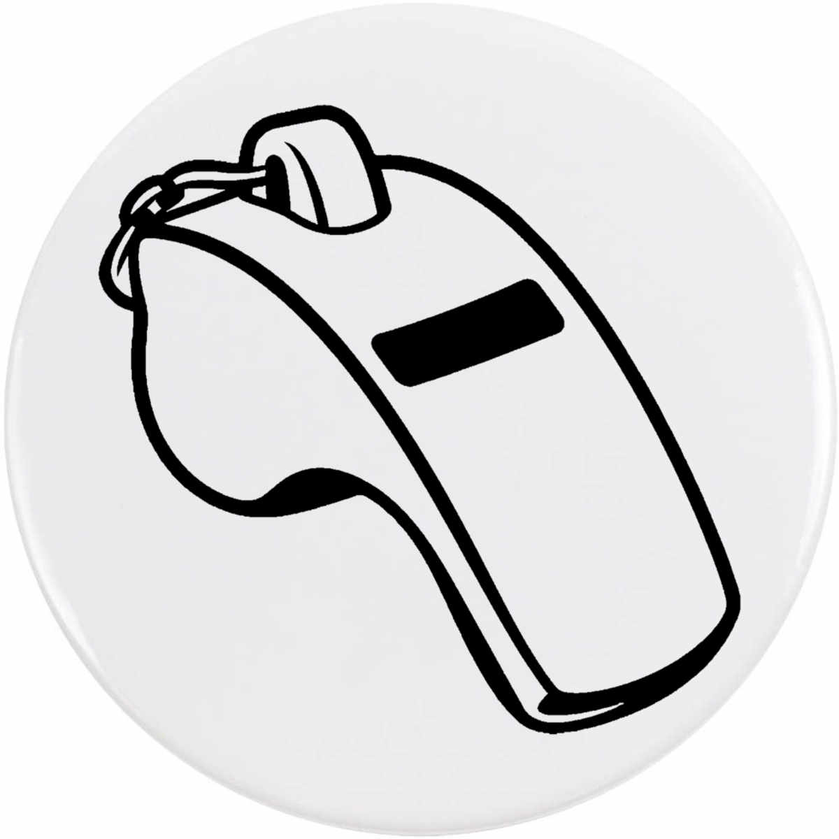 77mm 'Referee Whistle' Large Button Pin Badge (BB00165542)