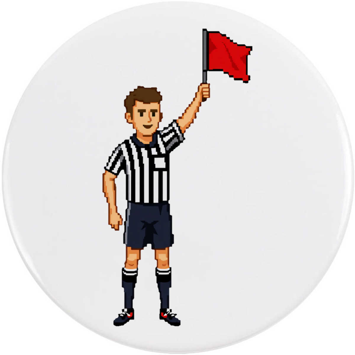'Referee with Penalty Flag' Button / Lapel Badges - Pin Back Badges for Clothes, Bags, Accessories and Gifts (BB062256)