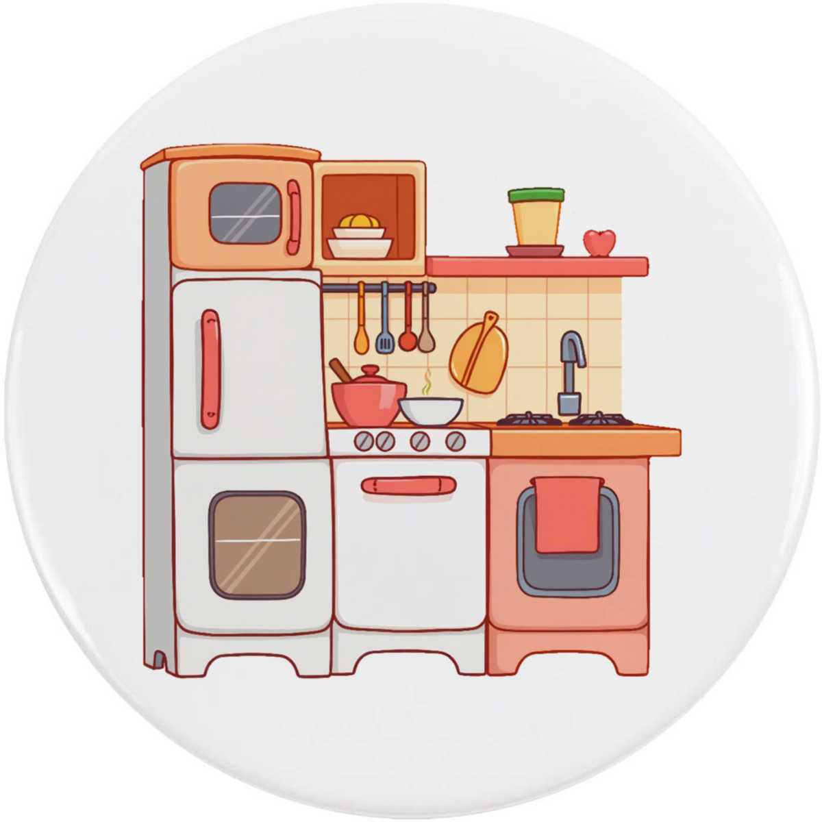 'Toy Kitchen Set' Button Badge - 77mm - Pin Back / Lapel Badge for Clothes, Bags, Accessories and Gifts (BB00165655)