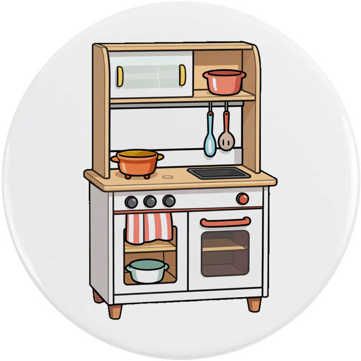 'Toy Kitchen Set' Button Badge - 77mm - Pin Back / Lapel Badge for Clothes, Bags, Accessories and Gifts (BB00165658)