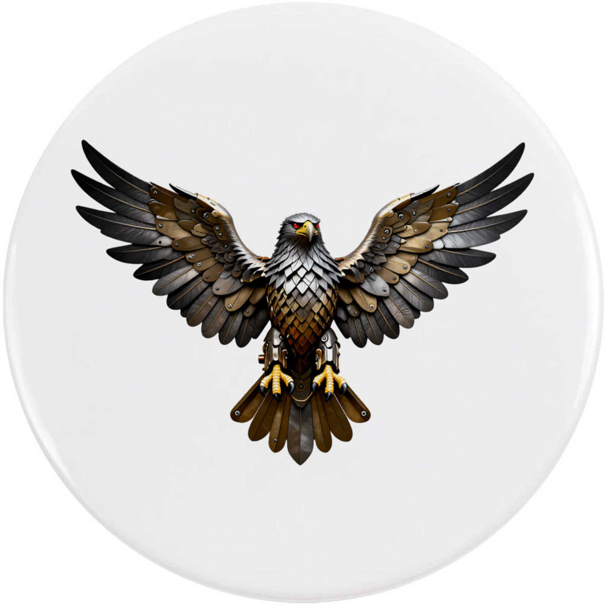 'Mechanical Eagle' Button / Lapel Badges - Pin Back Badges for Clothes, Bags, Accessories and Gifts (BB062377)
