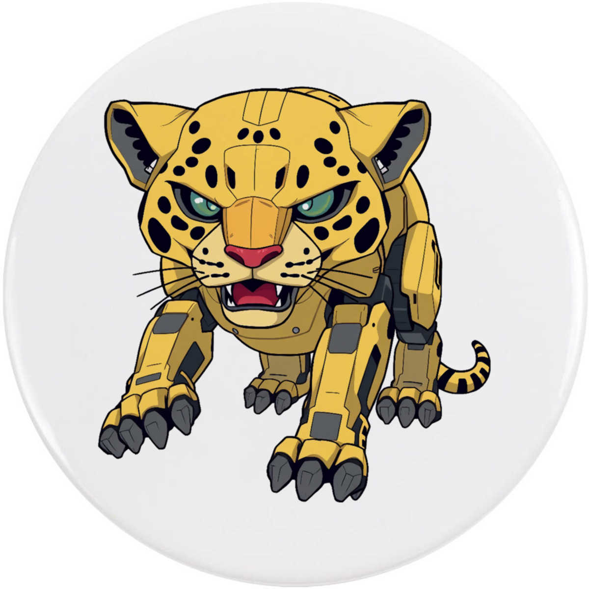 'Mechanical Jaguar' Button Badge - 77mm - Pin Back / Lapel Badge for Clothes, Bags, Accessories and Gifts (BB00165910)