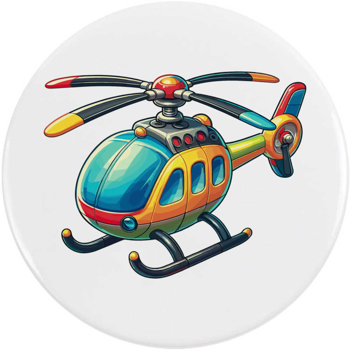 'Toy Helicopter' Button / Lapel Badges - Pin Back Badges for Clothes, Bags, Accessories and Gifts (BB062486)