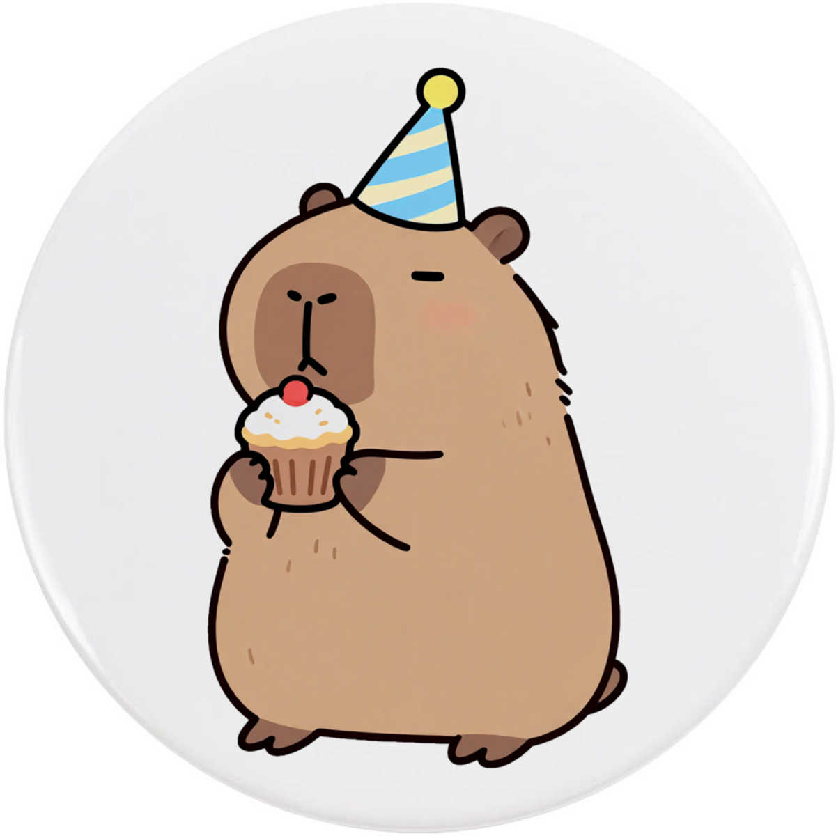 'Party Capybara' Button / Lapel Badges - Pin Back Badges for Clothes, Bags, Accessories and Gifts (BB062531)