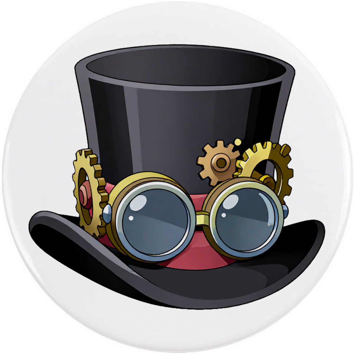 'Steampunk Top Hat' Button Badge - 77mm - Pin Back / Lapel Badge for Clothes, Bags, Accessories and Gifts (BB00166835)
