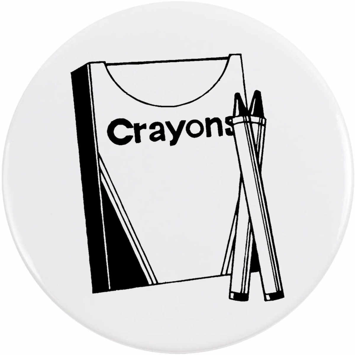 77mm 'Box Of Crayons' Large Button Pin Badge (BB00166868)