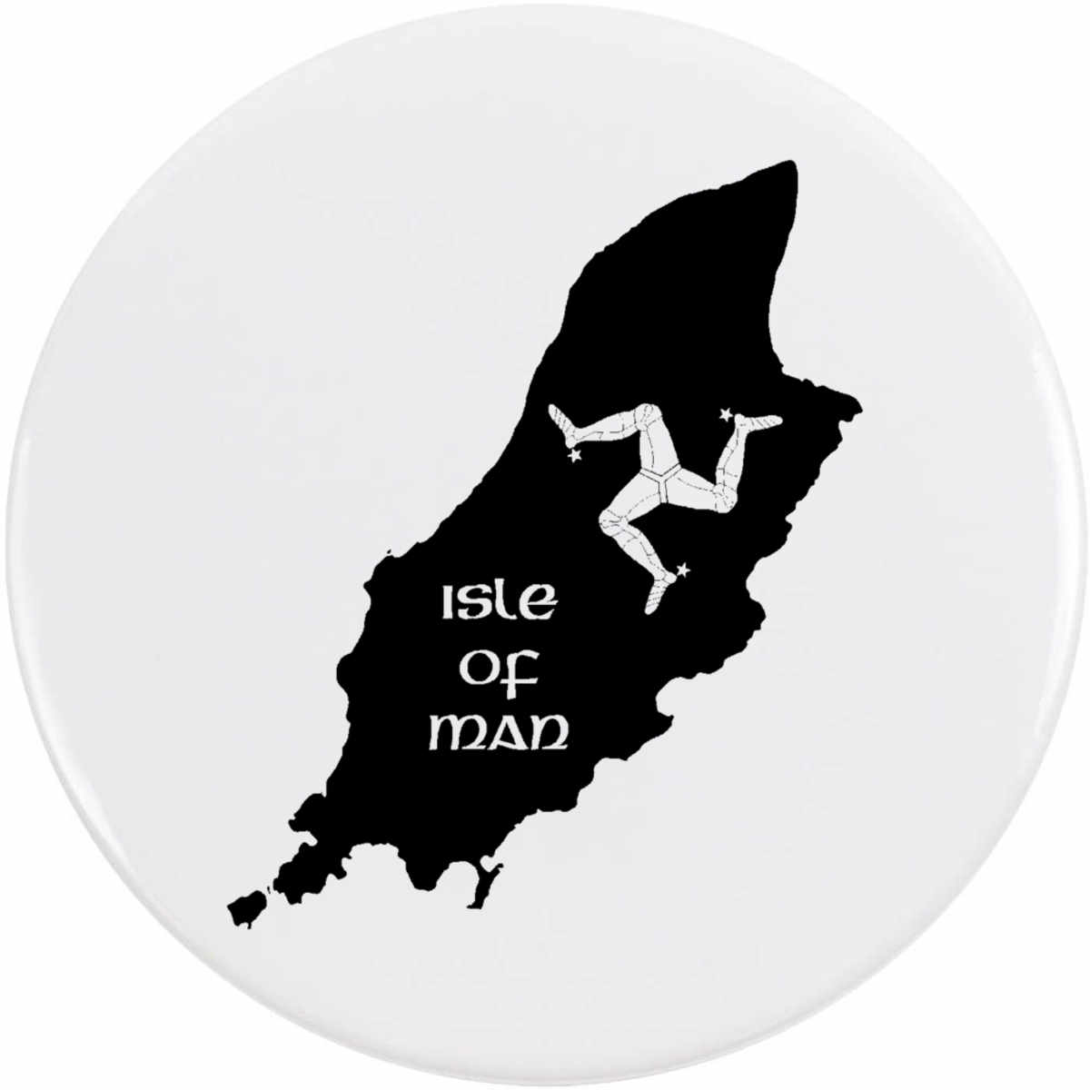 'Isle Of Man Map' Button / Lapel Badges - Pin Back Badges for Clothes, Bags, Accessories and Gifts (BB062854)
