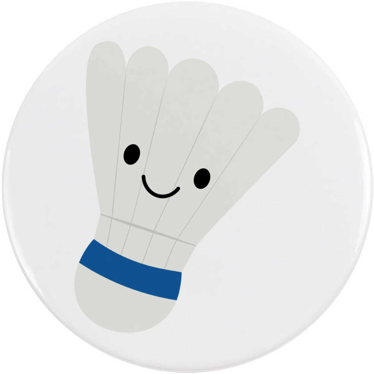'Happy Shuttlecock' Button Badge - 77mm - Pin Back / Lapel Badge for Clothes, Bags, Accessories and Gifts (BB00166949)