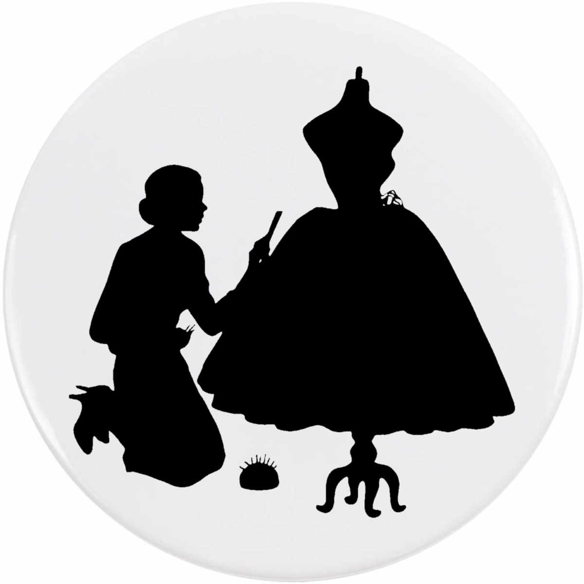 'Dressmaker Seamstress' Button Badge - 77mm - Pin Back / Lapel Badge for Clothes, Bags, Accessories and Gifts (BB00167039)
