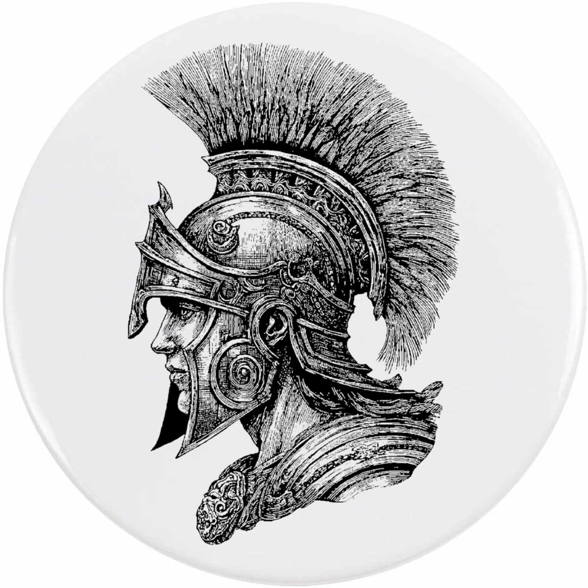 'Ancient Greek Soldier' Button Badge - 77mm - Pin Back / Lapel Badge for Clothes, Bags, Accessories and Gifts (BB00167231)