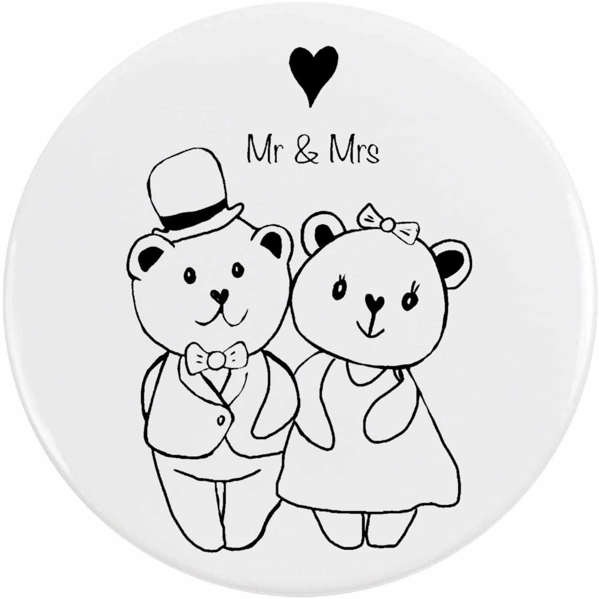 'Wedding Bears' Button Pin Badges (BB062962)