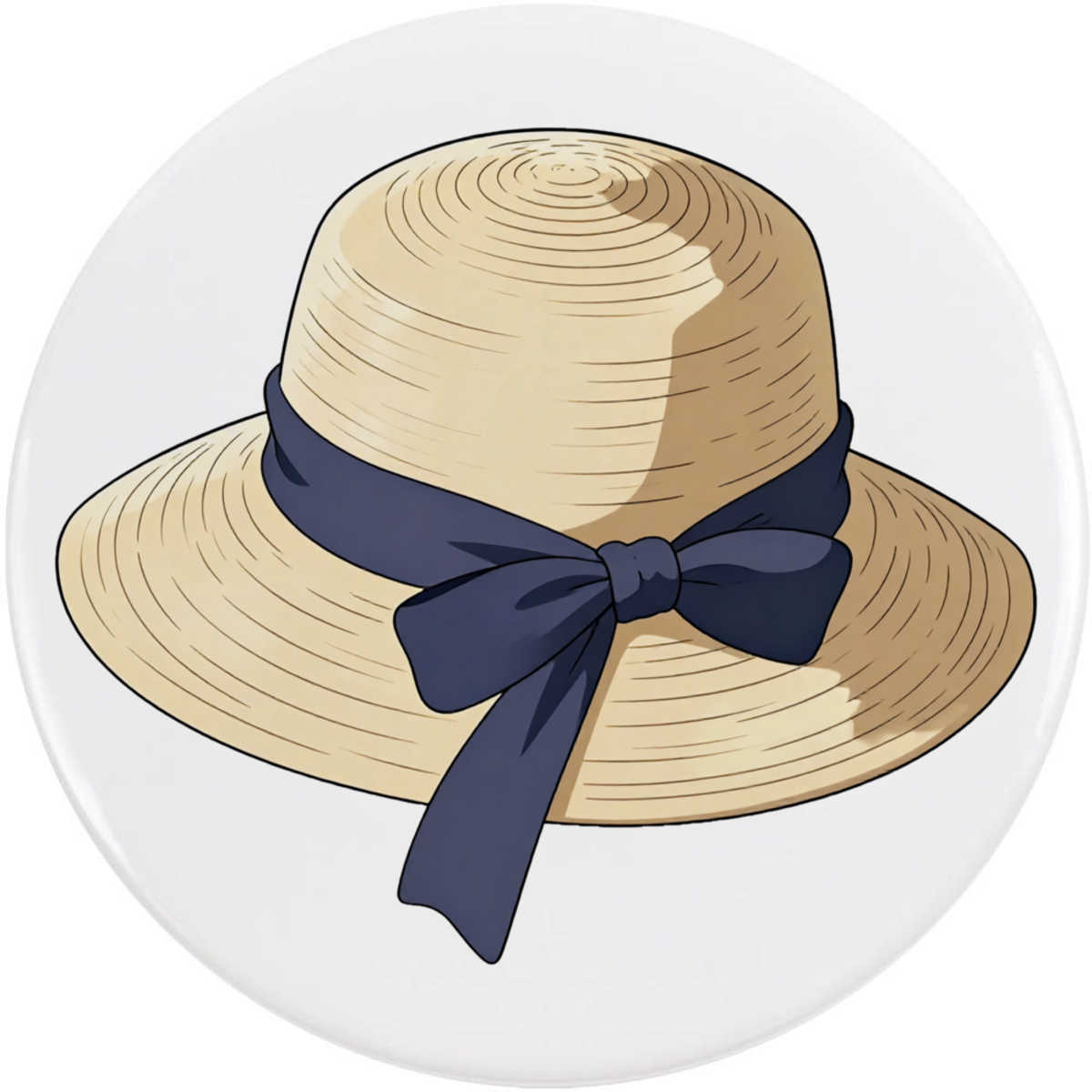 'Beach Hat' Button / Lapel Badges - Pin Back Badges for Clothes, Bags, Accessories and Gifts (BB063059)