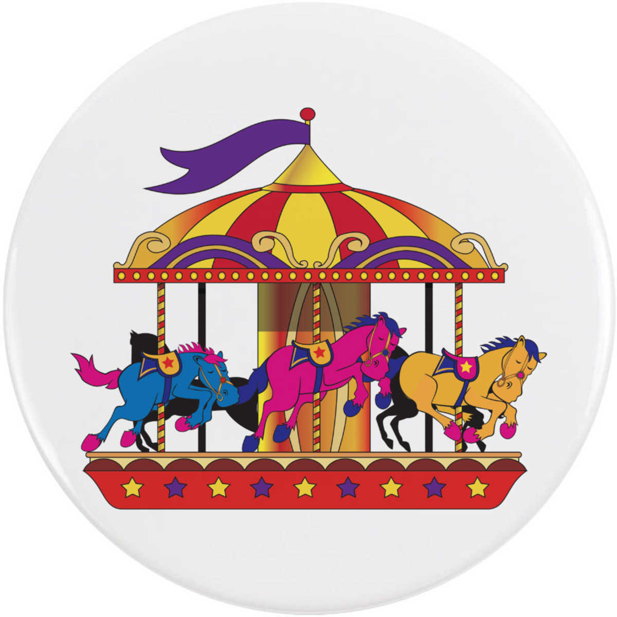 'Merry Go Round' Button / Lapel Badges - Pin Back Badges for Clothes, Bags, Accessories and Gifts (BB063207)