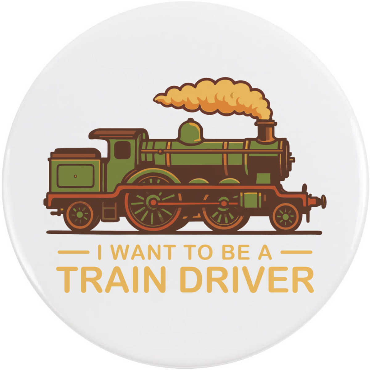'Aspiring Train Driver' Button / Lapel Badges - Pin Back Badges for Clothes, Bags, Accessories and Gifts (BB063252)