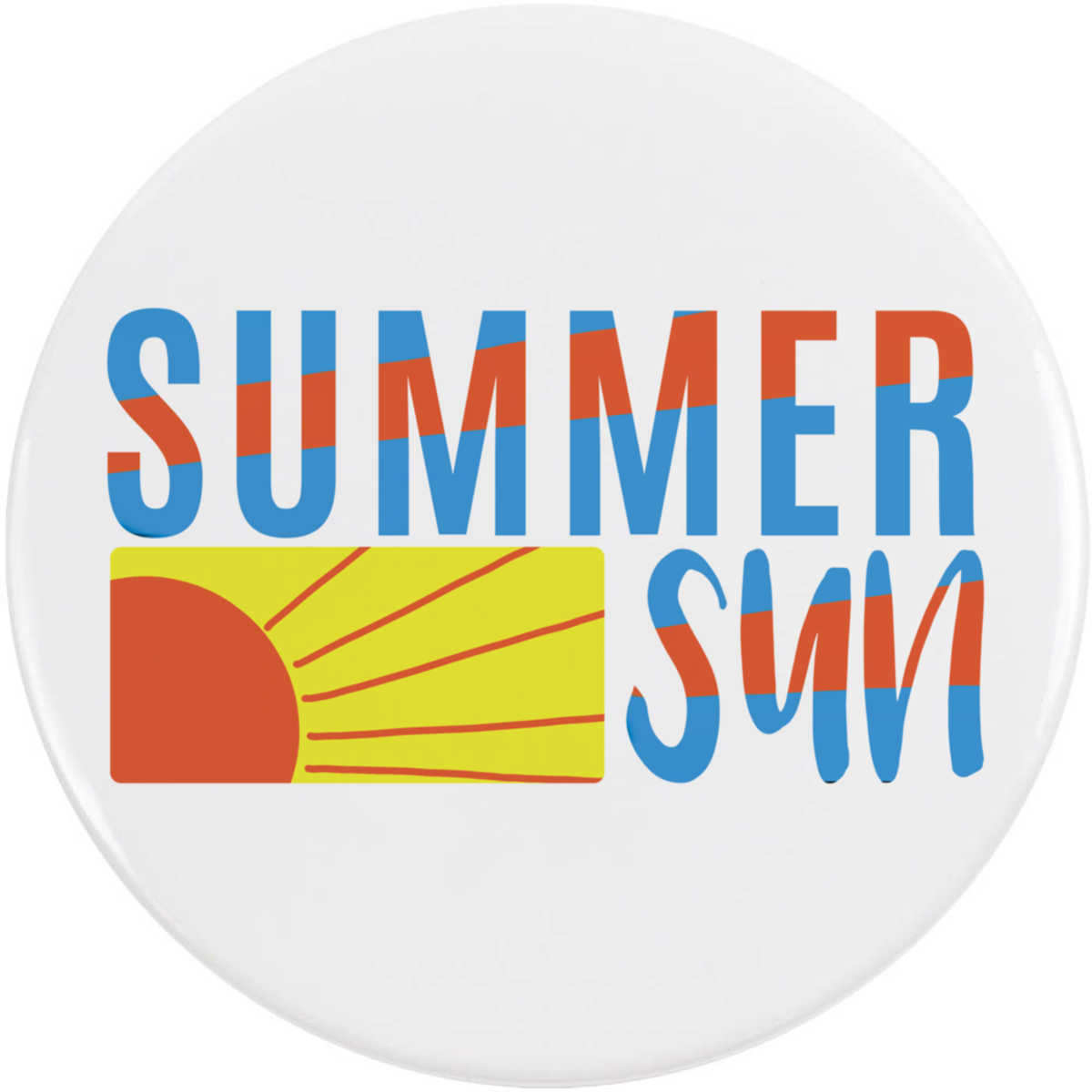 'Summer Sun' Button Badge - 77mm - Pin Back / Lapel Badge for Clothes, Bags, Accessories and Gifts (BB00168155)